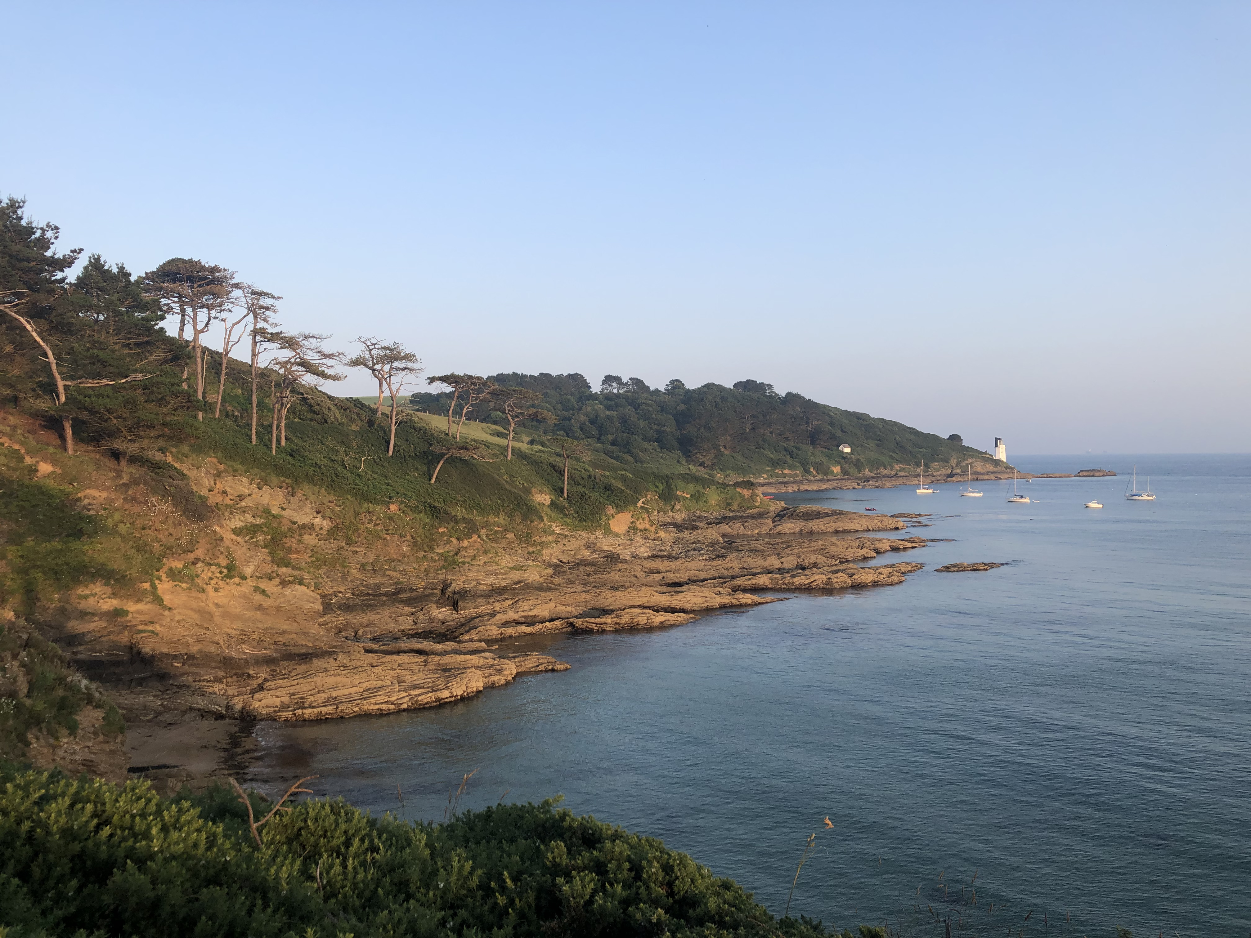 View across Little and Great Moluran Beaches to St Anthony's Light House and the Paraffin Store