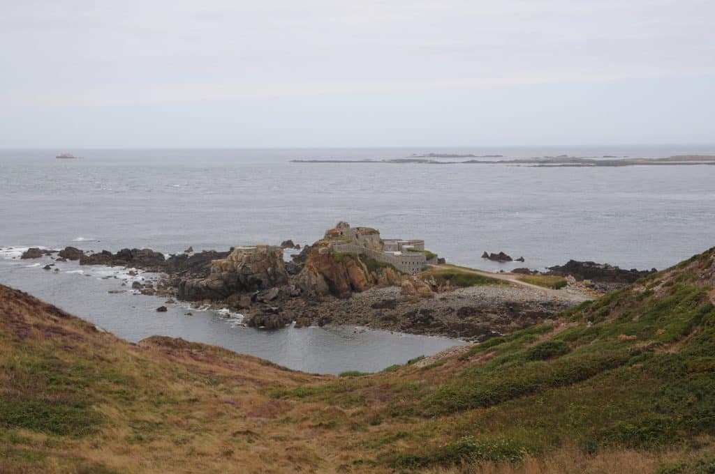 View of Fort Clonque and Burhou Island