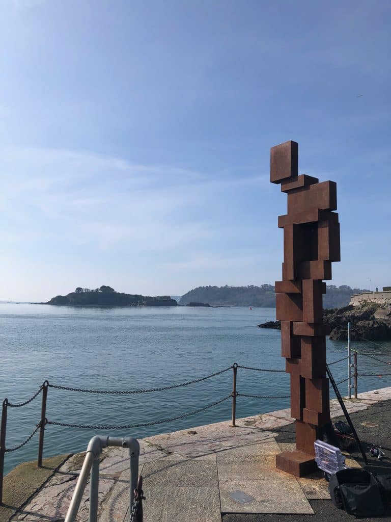 Statue gazing out to sea in Plymouth